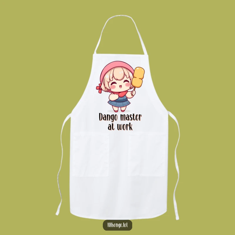 Funny Dango Skewer Apron: Rosy Cheeks Baker, Fun Foodie Funny Gift