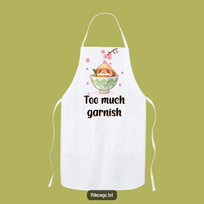 Funny Ramen Apron: Conical Hat Bowl, Cherry Blossom Chef, Hilarious Kitchen Gift
