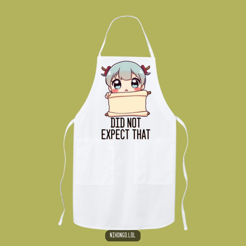 Funny Surprised Character Apron - Kitchen Scroll Shock Bib for Cooks
