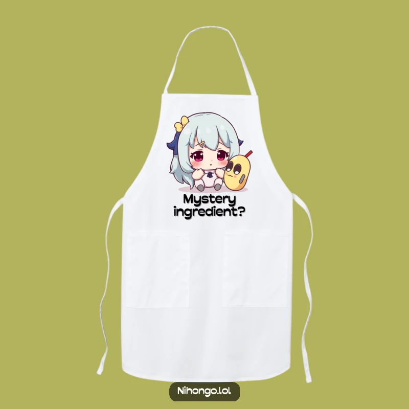 Funny Apron: Culinary Confusion, Character Investigates Strange Ingredient, Gift for Cooks