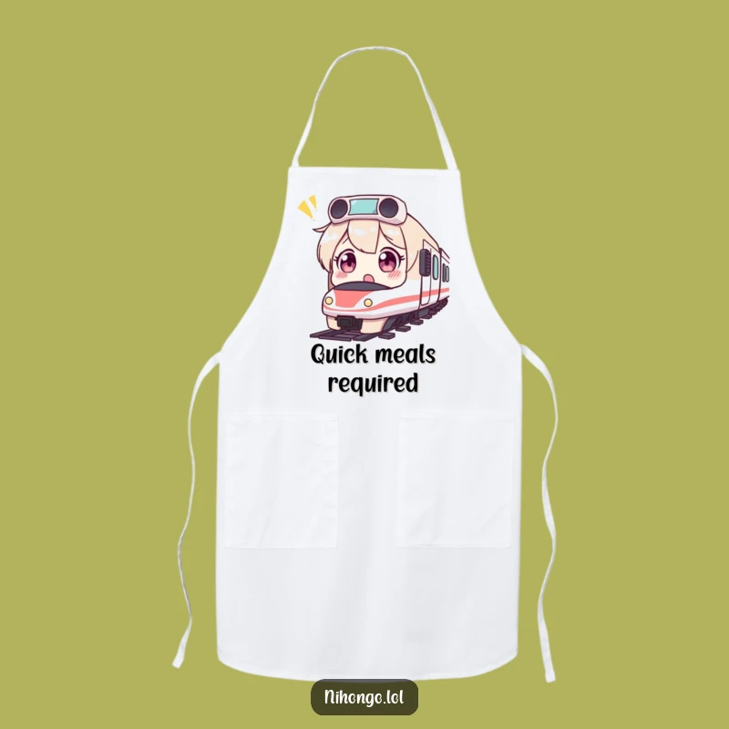 Funny Surprised Train Apron: Humorous Gift for Fast Chefs