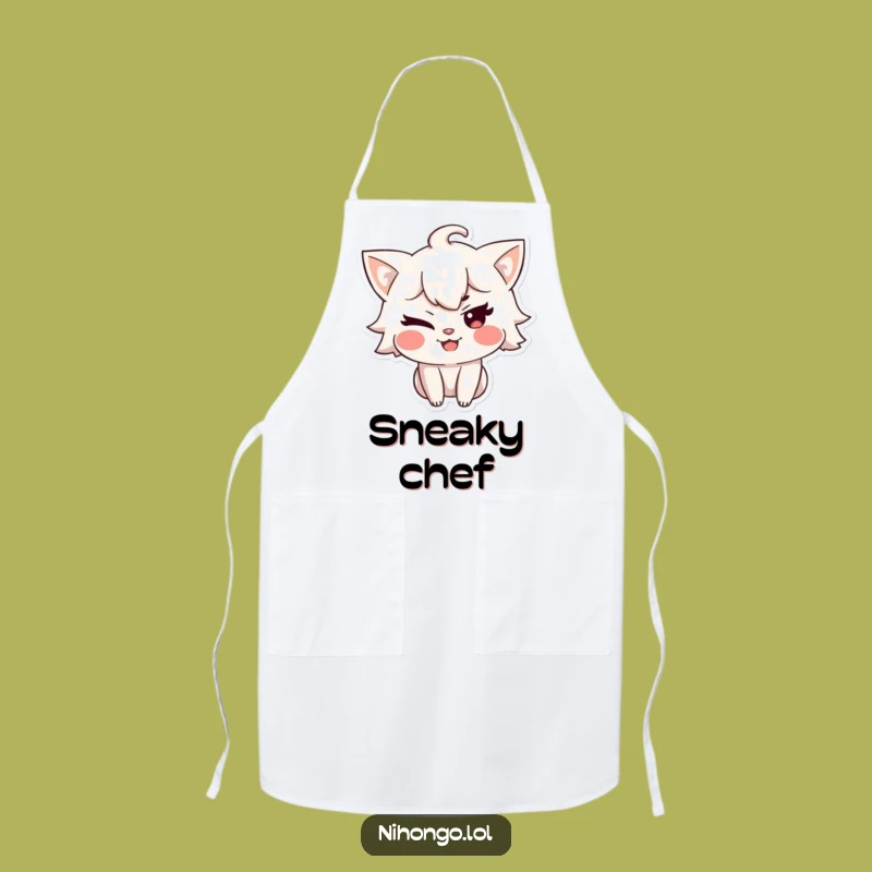 Funny Winking Character Apron - Cook with a Playful Secret!