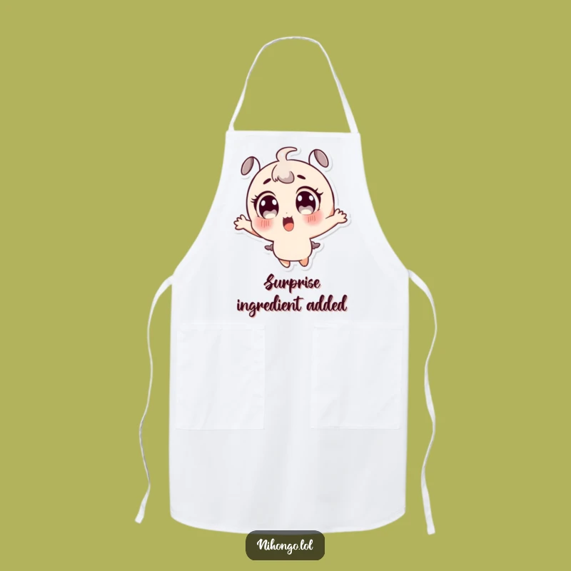 Funny Surprised Character Apron: Large Eyes Jumping, Chef's Funny Gift for Kitchen