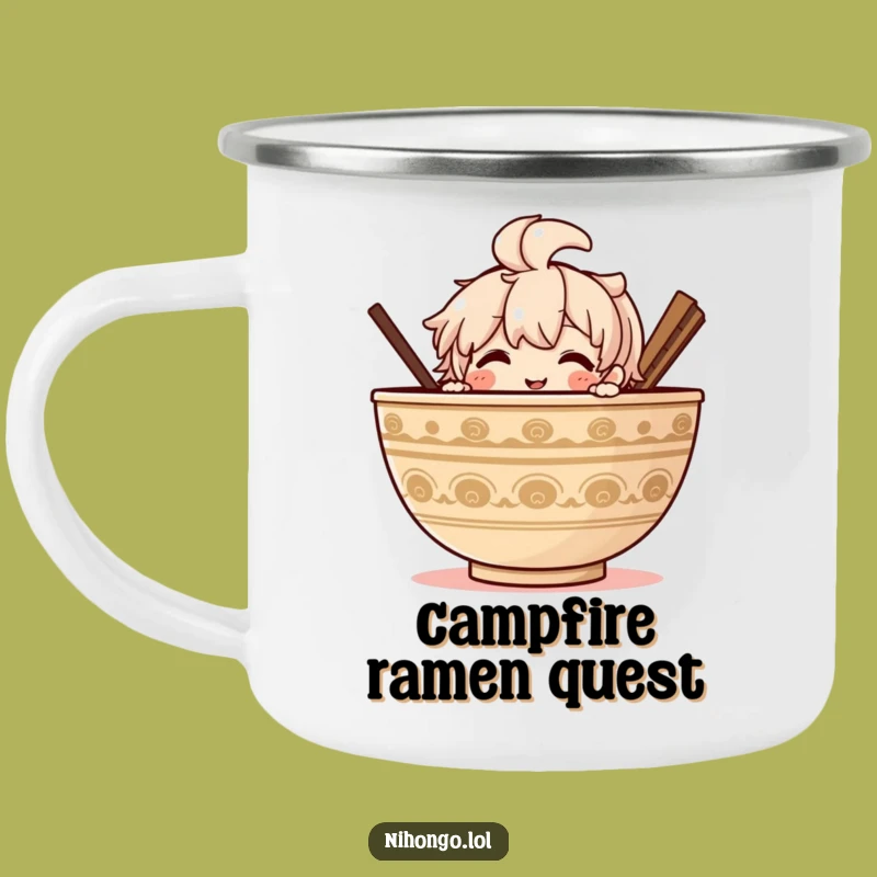 Funny Ramen Peek Camping Mug: Adventure Fuel for Noodle Lovers, a Perfect Funny Gift