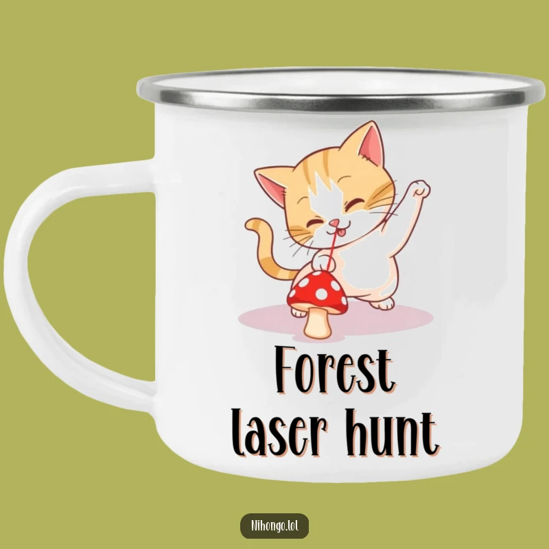 Durable Funny Cat Mushroom Camping Mug: Outdoor Feline Fun, Rugged Funny Gift!