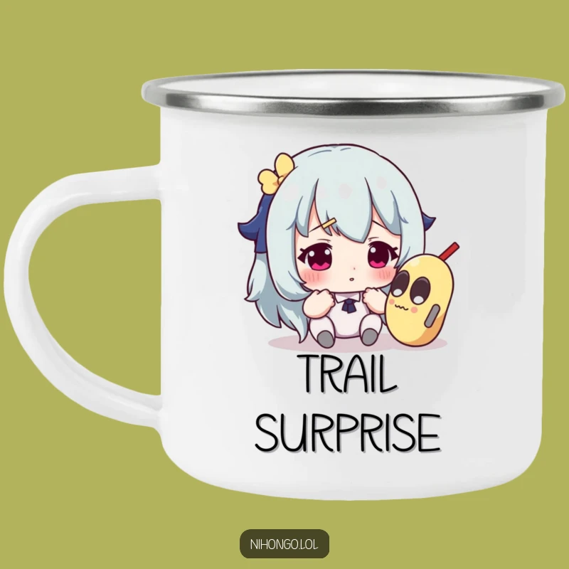 Funny Camping Mug: Campfire Conundrum, Character Ponders Odd Find, Gift for Outdoors