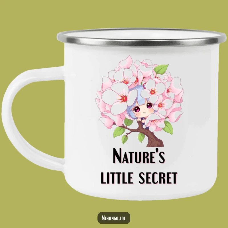 Funny Peekaboo Blossom Camping Mug - Spring Drink Cup, Hilarious Funny Gift for Outdoors