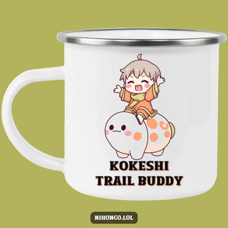 Funny Kokeshi Rider Camping Mug - Enjoy Campfire Joy with Humor