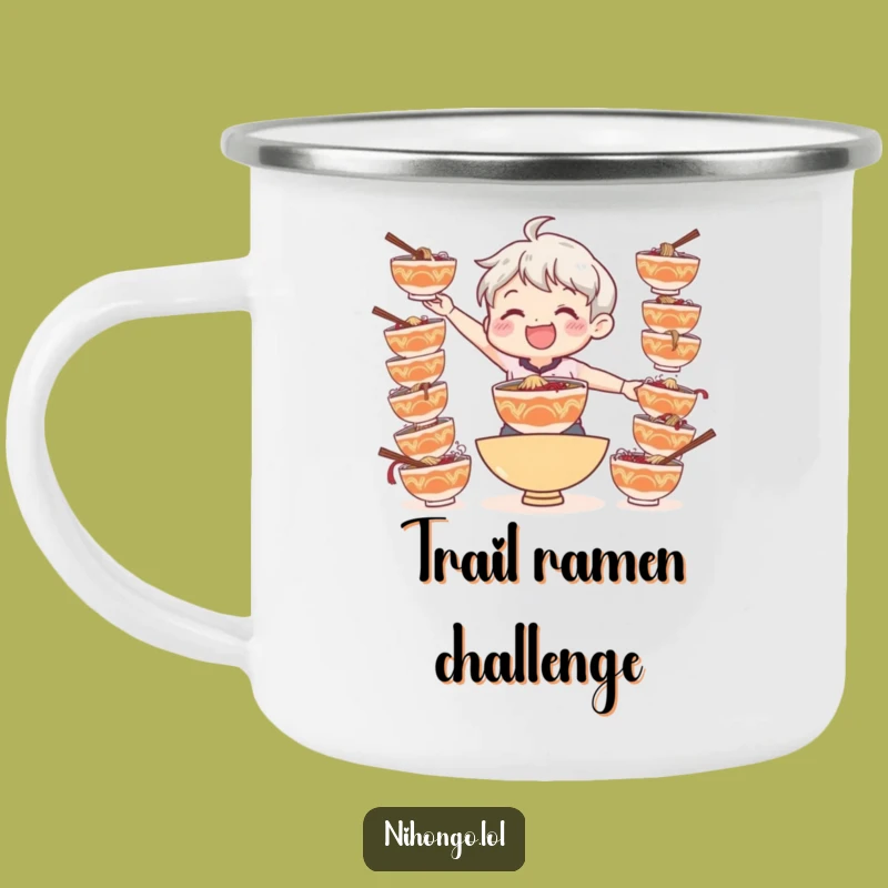 Funny Ramen Balance Camping Mug: Your Hilarious Companion for Mealtime