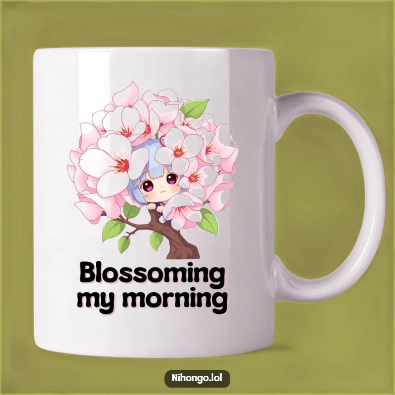 Funny Peekaboo Blossom Mug - Playful Character Design, Perfect Funny Gift for Spring Lovers