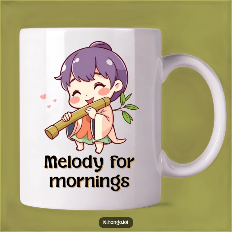 Funny Cheerful Flute Player Mug: Musical Joy Gift for Melodious Mornings