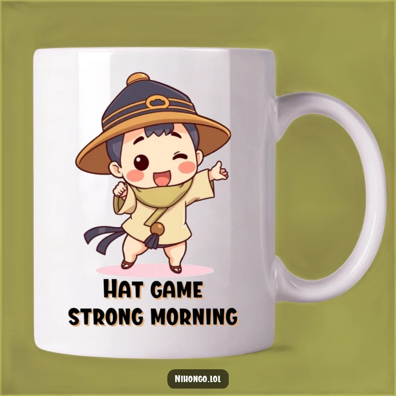 Funny Character Hat Mug: Hilarious Pose Design for a Comical Gift