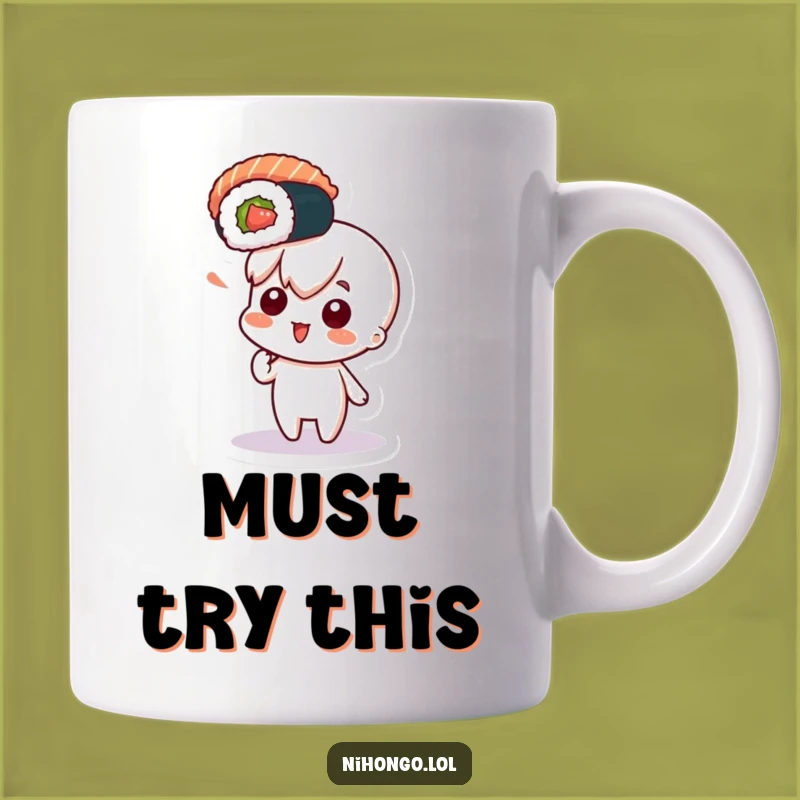 Funny Sushi Curious Character Mug - Exciting Foodie Gift, Perfect Funny Gift