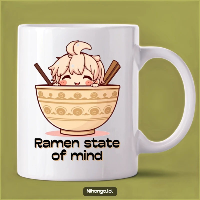 Funny Ramen Peek Mug: Hilarious Character Design, a Perfect Funny Gift for Foodies