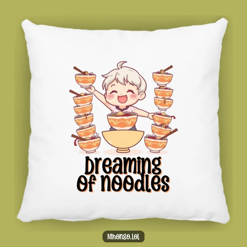 Funny Ramen Balance Pillow: Cozy & Hilarious Accent for Noodle Lovers