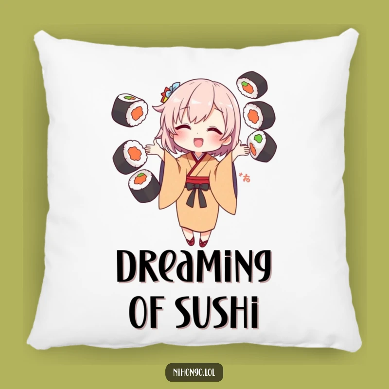 Funny Sushi Juggling Kimono Pillow - Comfy and Hilarious Accent Decor