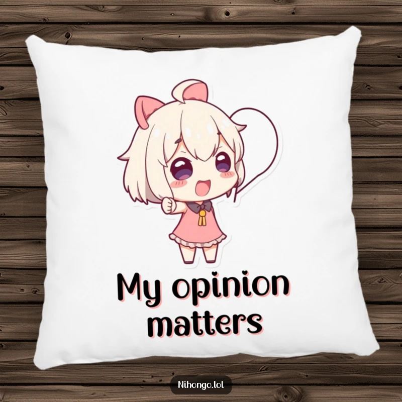 Funny Pillow showcasing a dramatic character pointing at a speech bubble, offering comfort and a touch of whimsical humor to any living space.