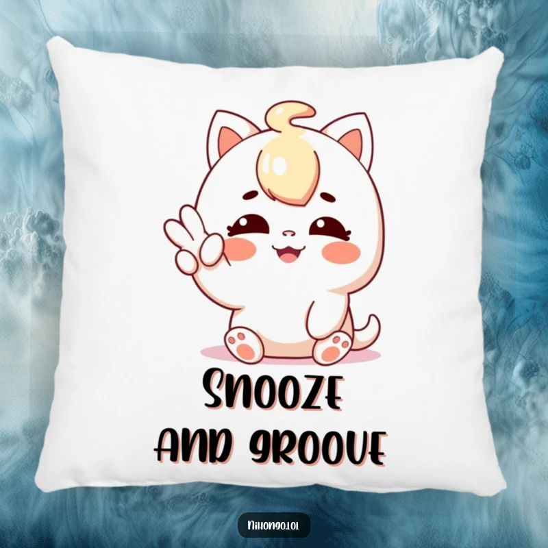Funny pillow featuring a character happily making a shaka sign, offering comfort and radiating relaxed, positive vibes.