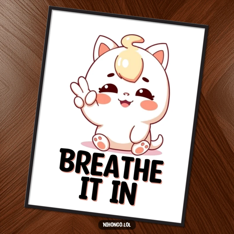 Funny digital art print of a character happily giving a shaka sign, perfect for instant wall decor with positive vibes.