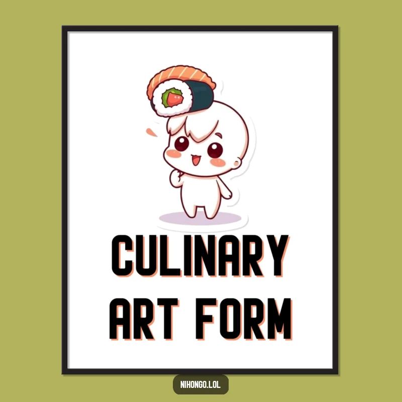 Funny Sushi Curious Character Digital Art - Instant Foodie Joy, Perfect Funny Gift