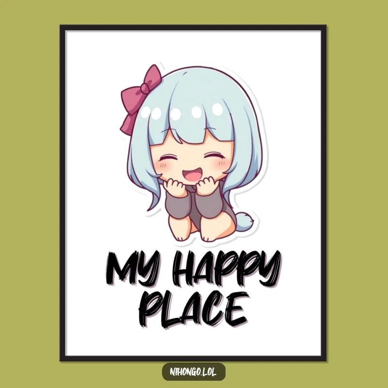 Funny Bowing Character Digital Print: Instant Art for Grateful Spaces