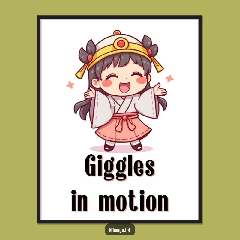 Funny Dance Digital Art: Giggling Character Printable, Instant Funny Gift Download