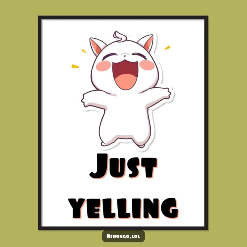Funny Shouting Character Digital Art - High-Res Laughs for Your Walls!