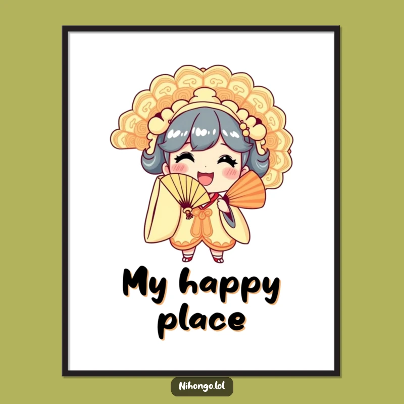 Funny Fan Waving Digital Art: High-Quality Hilarious Print for Instant Joy