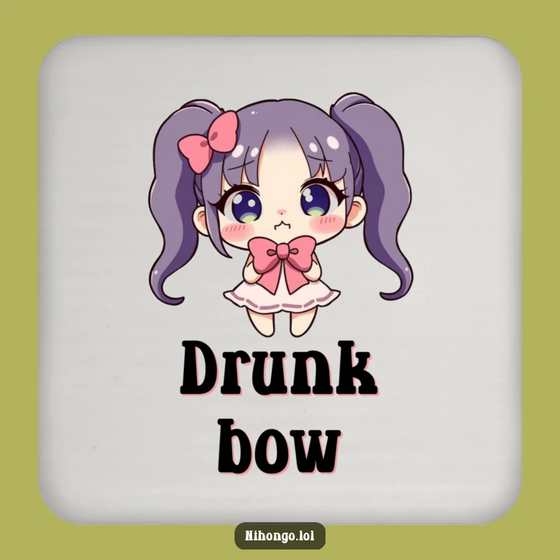 Funny Drink Coasters: Bowing Bartender, Character's Clumsy Gesture, Humorous Gift Set