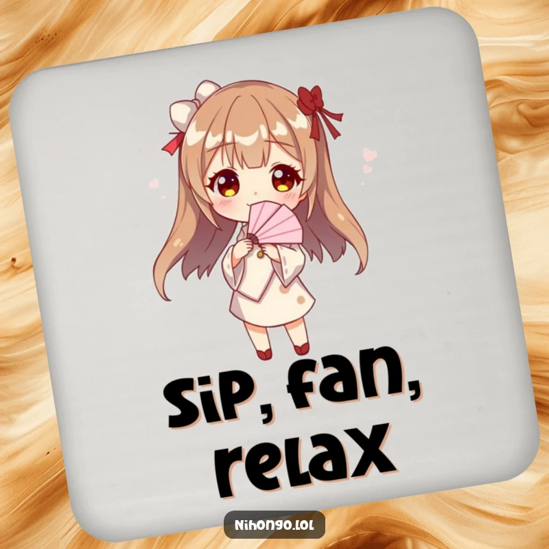 Funny fan dancer coasters, drink coasters featuring a character striking a pose with a paper fan, adding theatrical charm to surfaces.