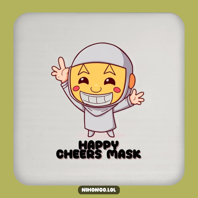 Funny Happy Mask Coasters - Protect Surfaces with Humorous Poses