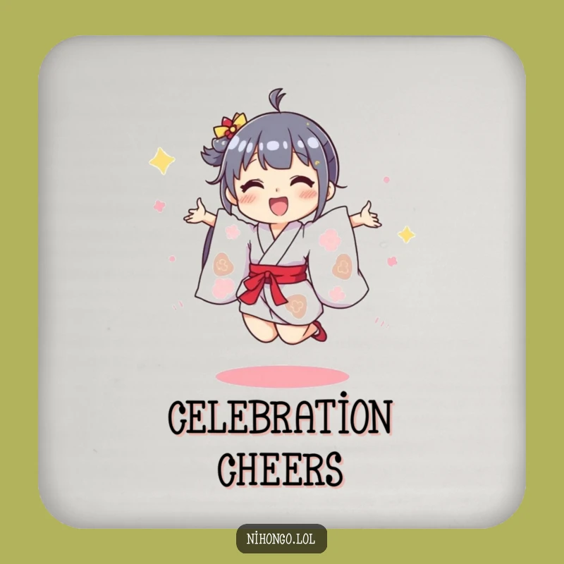 Funny Kimono Jump Character Coaster - Protect Surfaces with Festivity, Perfect Funny Gift