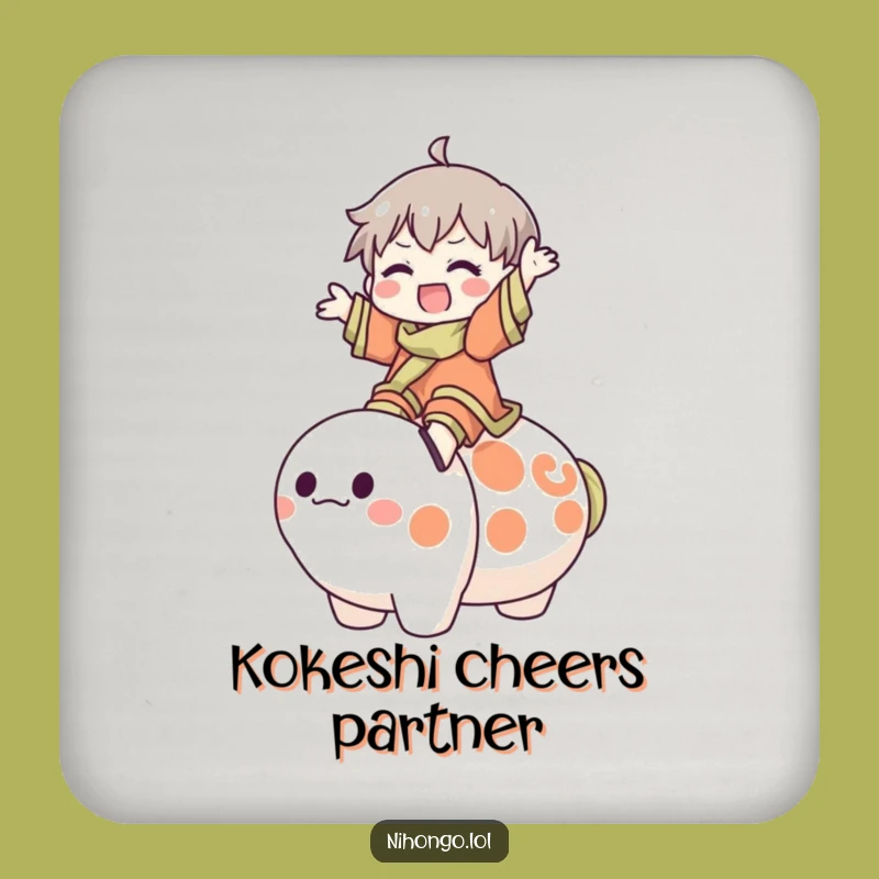 Funny Kokeshi Doll Coasters - Protect Surfaces with Joyful Whimsy