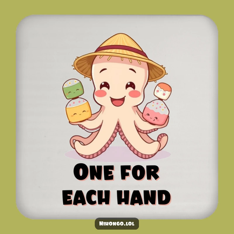 Funny Octopus Mochi Coaster Set: Cephalopod Protects Surfaces, Chic Funny Gift!
