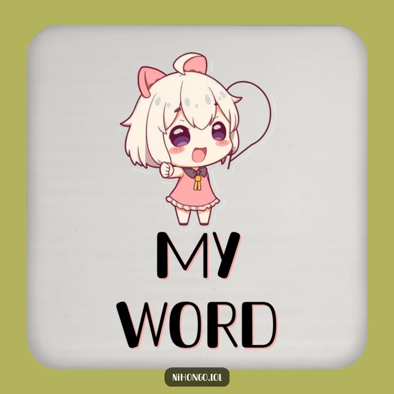 Funny Pointing Character Drink Coaster - Protect Furniture with Speech Bubble Style