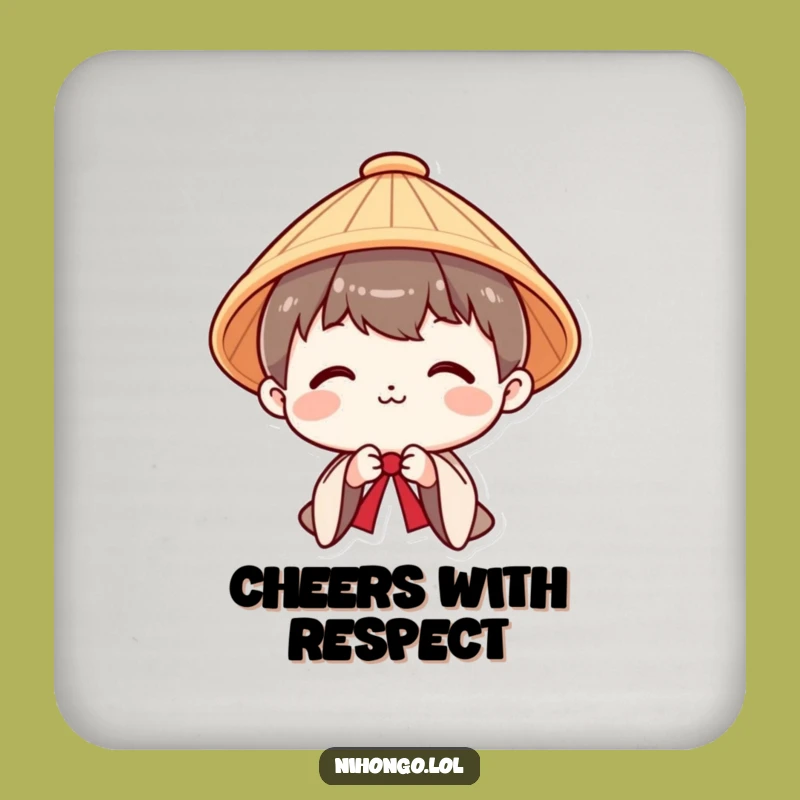 Funny Polite Bow Coaster Set: Humorous Gift for Respectful Tables