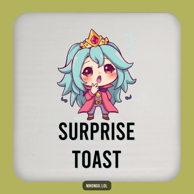 Funny Surprised Character Coaster - Add a Puff of Fun to Your Drinks!