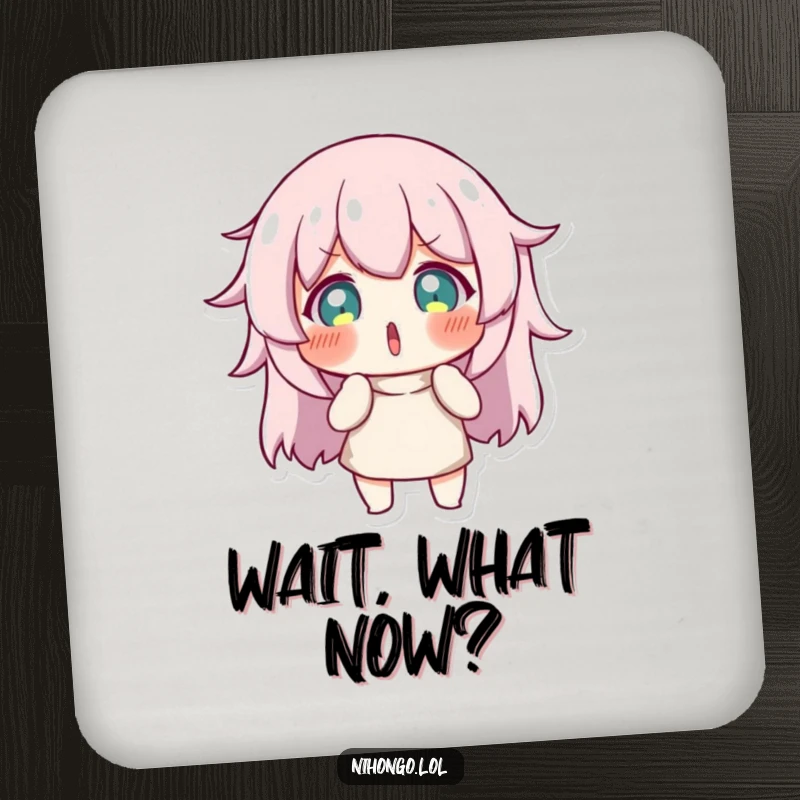 Funny drink coasters showing a character in a comically surprised pose, offering surface protection with a humorous touch.