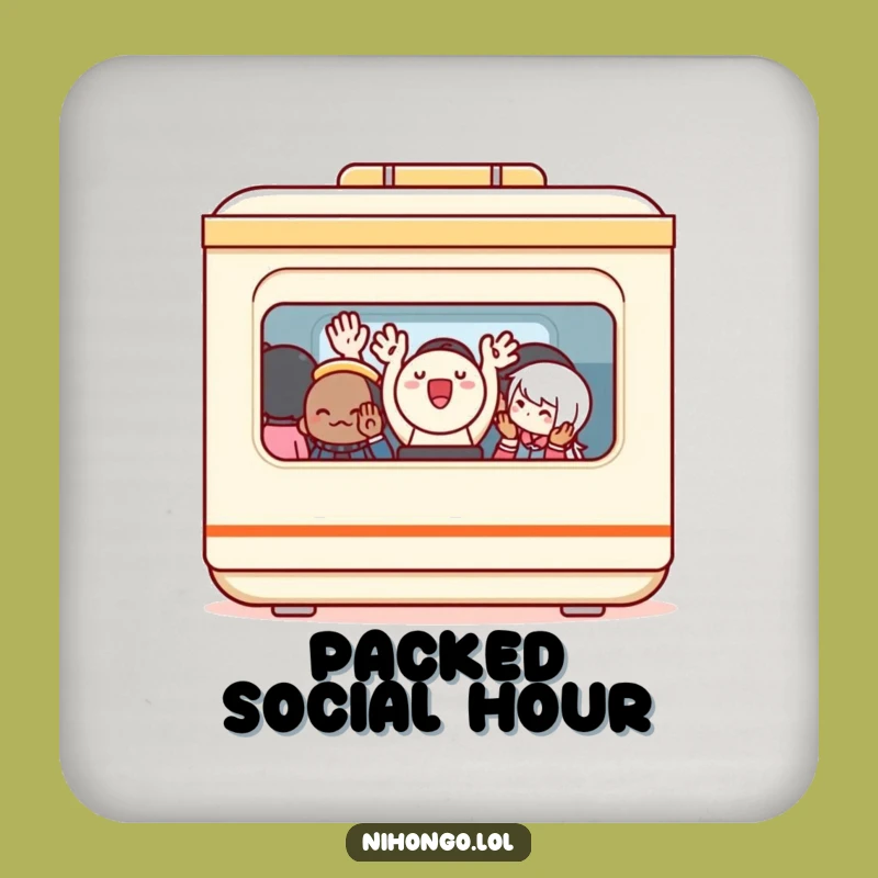 Funny Bento Box Train Drink Coaster - Protect Surfaces with Hilarious Meal Art