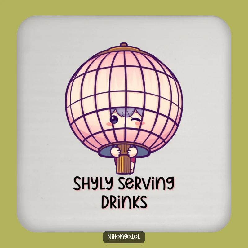 Funny Shy Lantern Peeker Coaster: Protect Surfaces with Subtle Charm
