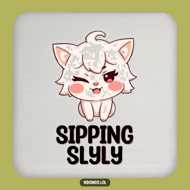 Funny Winking Character Coaster - Add Playful Charm to Your Drinks!