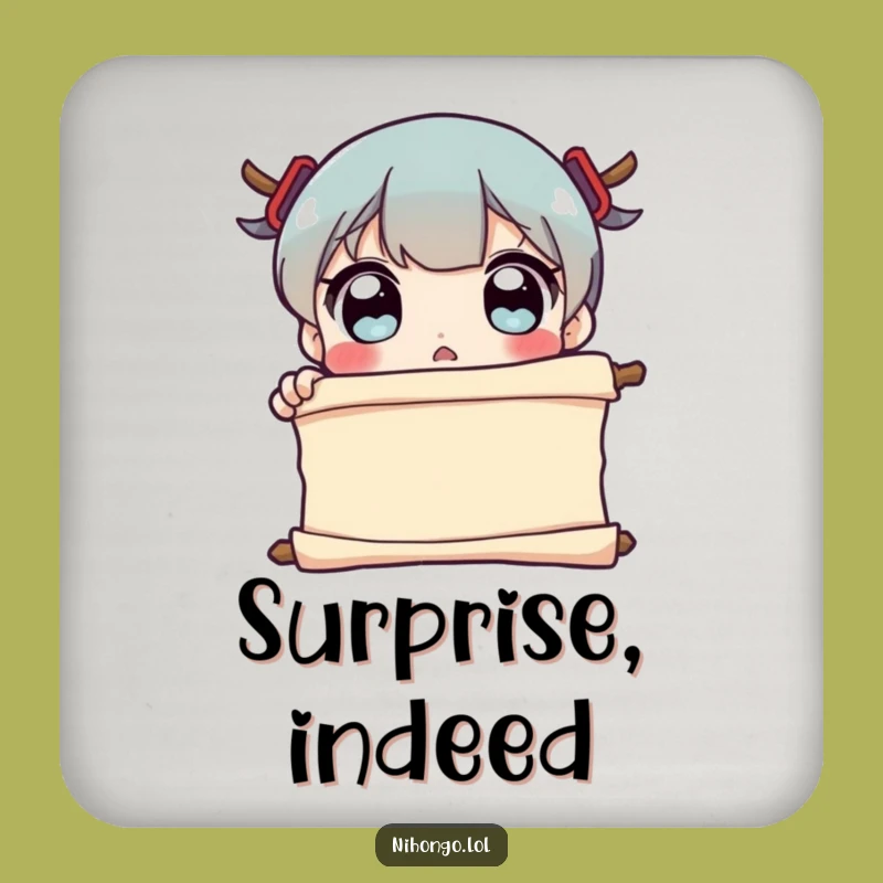 Funny Surprised Character Drink Coaster - Protect Surfaces with Shocking Scroll Style