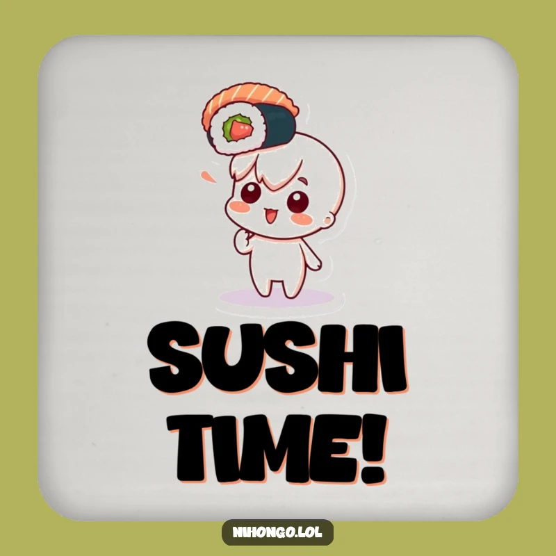 Funny Sushi Curious Character Coaster - Protect Surfaces with Foodie Fun, Perfect Funny Gift