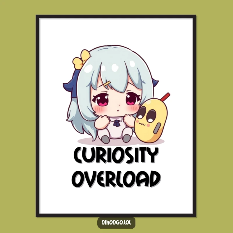 Funny Poster: Character's Odd Object Obsession, Quirky Wall Art Gift for Humor