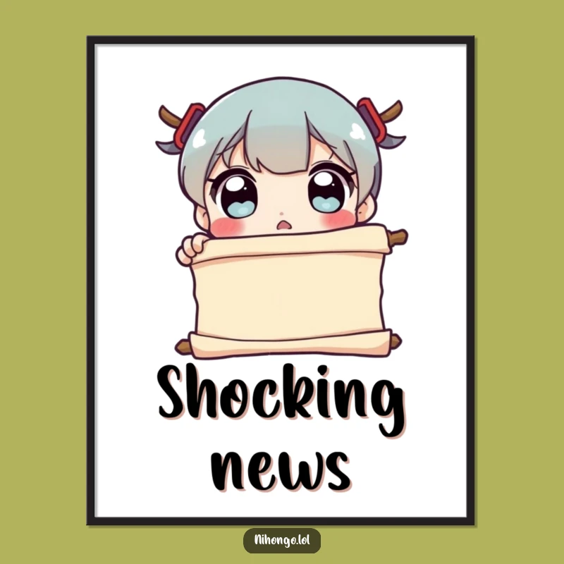 Funny Surprised Character Poster - Shocking Scroll Art for Astonished Walls