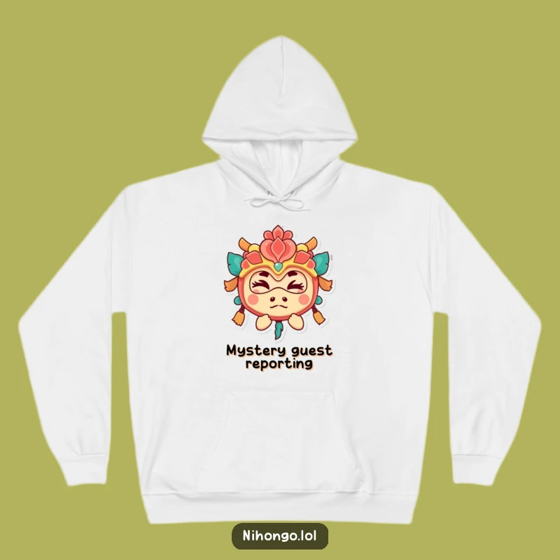 Funny Festival Mask Wink Hoodie: Playful Character, Cozy Funny Gift