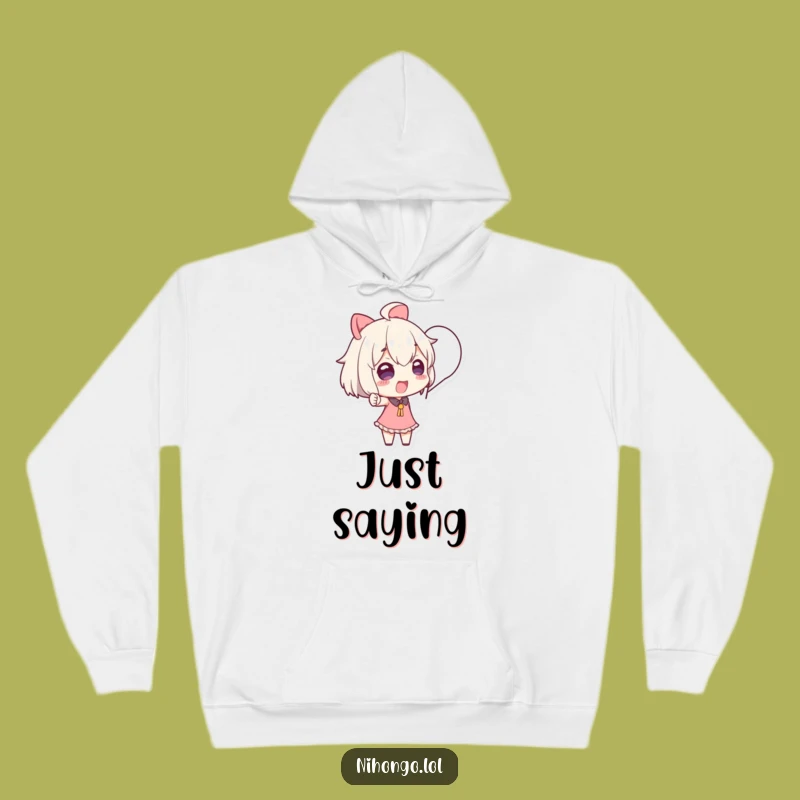 Funny Pointing Character Hoodie - Cozy Speech Bubble Sweatshirt for Laughs