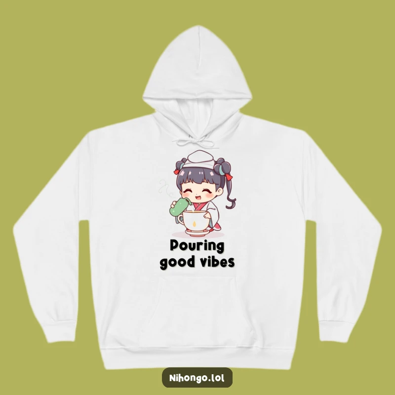 Funny Tea Ceremony Hoodie: Cheerful Character, Cozy Funny Gift