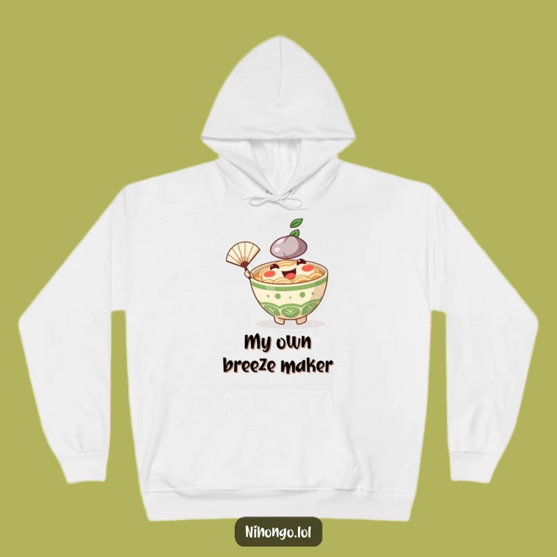 Cozy Funny Ramen Bowl Fan Hoodie: Cheerful Character Sweatshirt, Warm and Hilarious Funny Gift