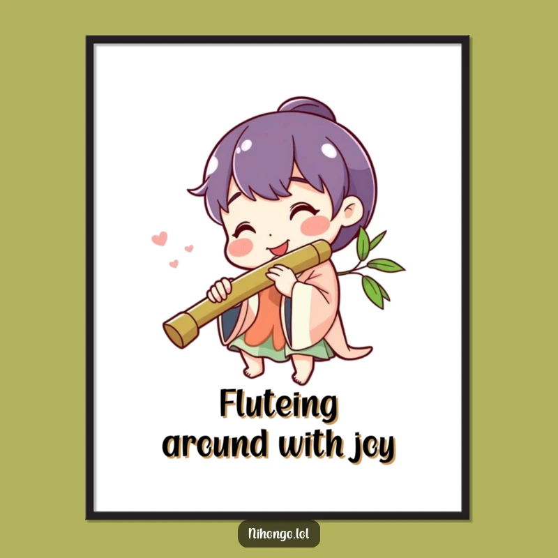 Funny Free Printable Wall Art: Cheerful Flute Player - Joyful Downloadable Decor